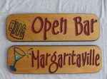 Wood bar signs